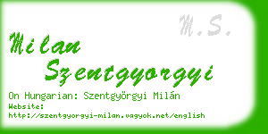 milan szentgyorgyi business card