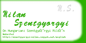 milan szentgyorgyi business card